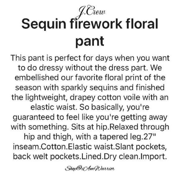 J.Crew 2 piece cotton voile sequin firework sleeveless top + pull on jogger - Picture 11 of 16